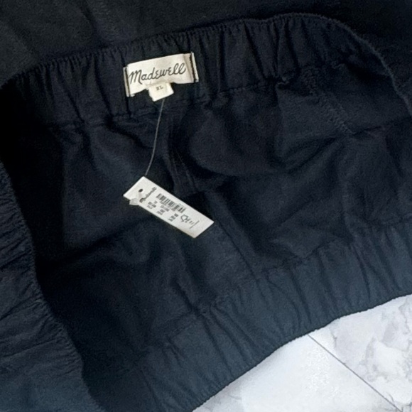 Madewell The Easy Short pull on linen shorts black size XL - Picture 2 of 5